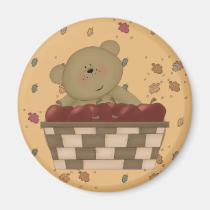 apple harvest teddy bear magnet