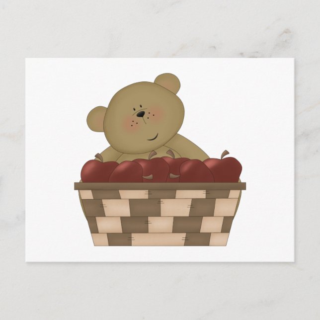 apple harvest teddy bear postcard (Front)