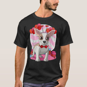 Apple Head Chihuahua Heart Valentine Day Decor T-Shirt
