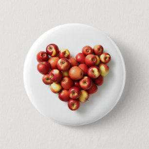 Apple Heart 6 Cm Round Badge