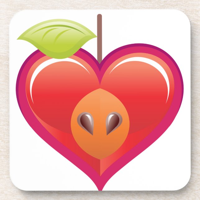 Apple  Heart Coaster (Front)