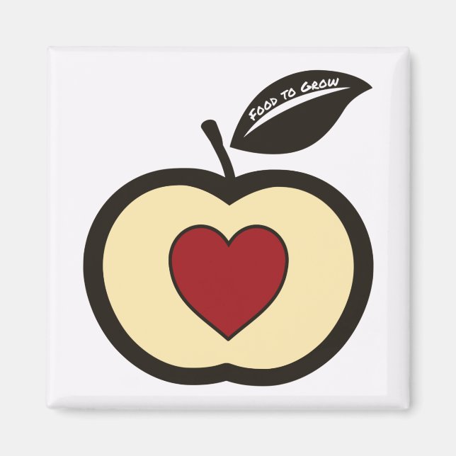 Apple & Heart Core Food to Grow logo  Magnet (Front)
