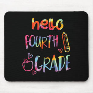 Apple Hello Fourth Grade 4th First Day Of School T Mouse Pad