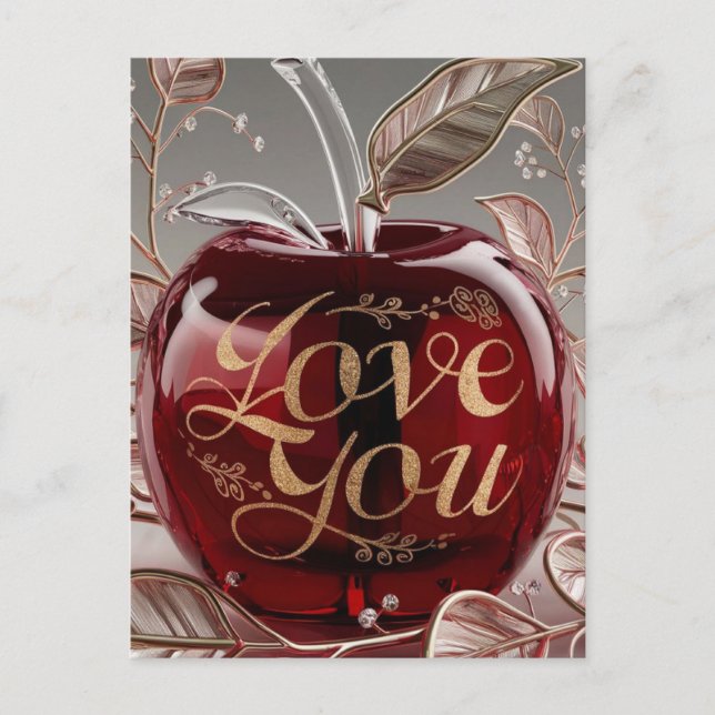 Apple, I Love You Holiday Postcard (Front)