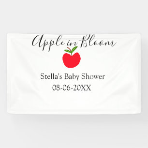 Apple in bloom baby shower red apple name date banner