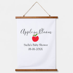 Apple in bloom baby shower red apple name date hanging tapestry