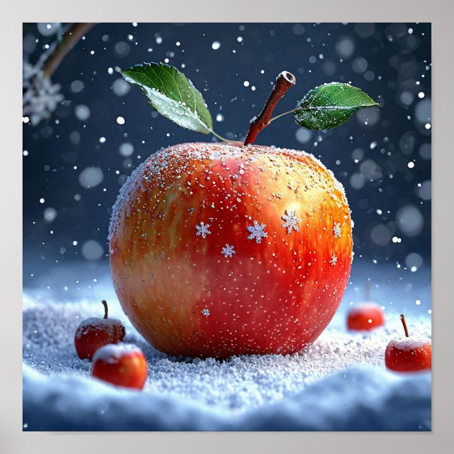 Apple in the snow poster (Front)