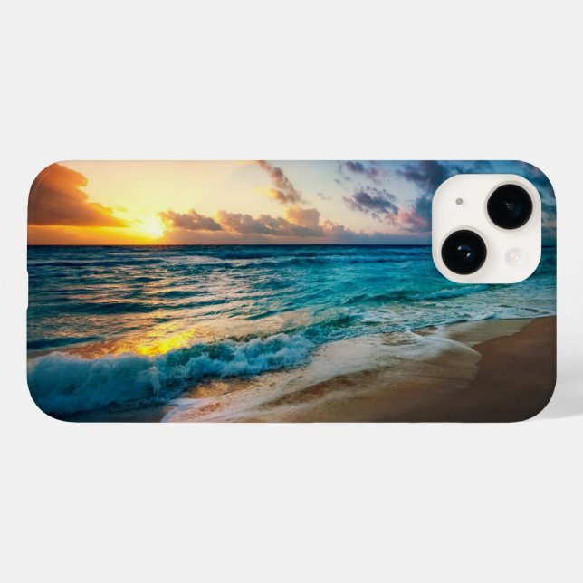 Apple iPhone 14 Case-Ocean Beach Sunset  Case-Mate iPhone Case (Back (Horizontal))