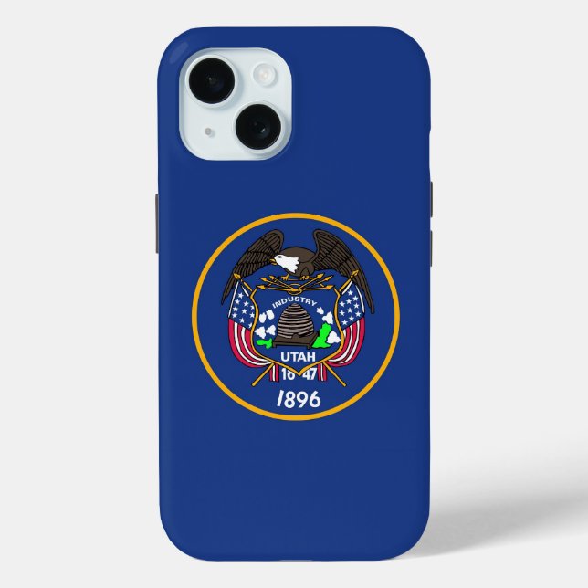 Apple iPhone 15 Case-Mate, Utah flag Case-Mate iPhone Case (Back)