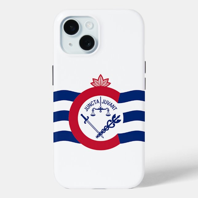 Apple iPhone 15 Case-Mate with Cincinnati flag Case-Mate iPhone Case (Back)