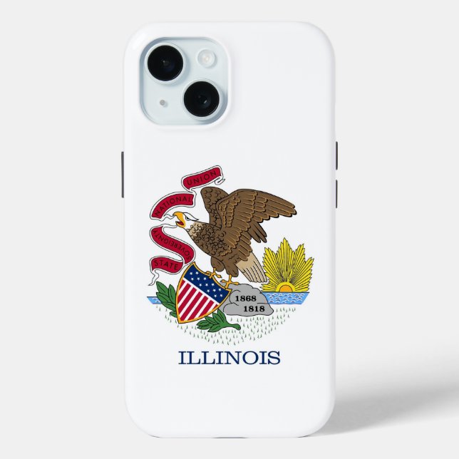 Apple iPhone 15 Case-Mate with Illinois flag Case-Mate iPhone Case (Back)