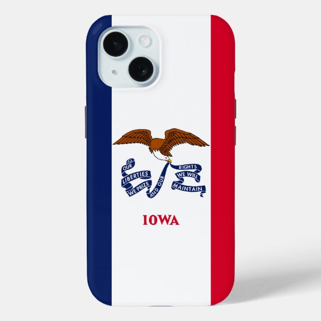 Apple iPhone 15 Case-Mate with Iowa flag Case (Back)