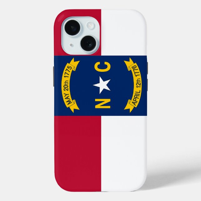 Apple iPhone 15 Case-Mate with North Carolina flag Case (Back)