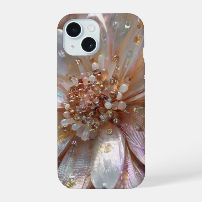 Apple iPhone 15 Crystal Floral Design Case (Back)