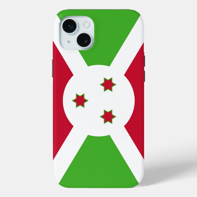 Apple iPhone 15 Plus Case, Burundi flag Case-Mate iPhone Case (Back)