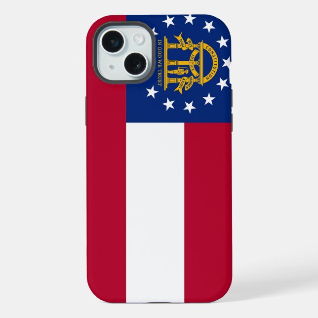 Apple iPhone 15 Plus Case-Mate, Georgia flag Case (Back)