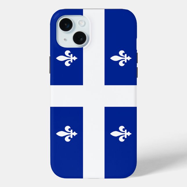 Apple iPhone 15 Plus Case, Quebec flag Case-Mate iPhone Case (Back)
