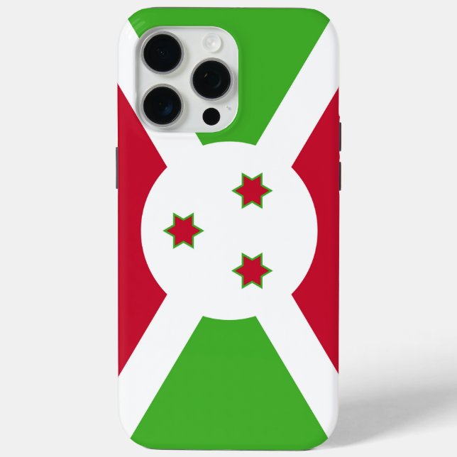 Apple iPhone 15 Pro Max Case, Burundi flag Case-Mate iPhone Case (Back)
