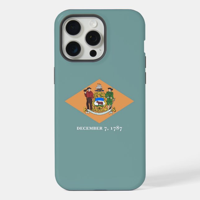 Apple iPhone 15 Pro Max Case, Delaware flag Case (Back)