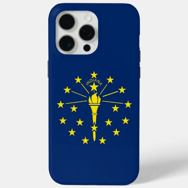 Apple iPhone 15 Pro Max Case, Indiana flag Case-Mate iPhone Case (Back)