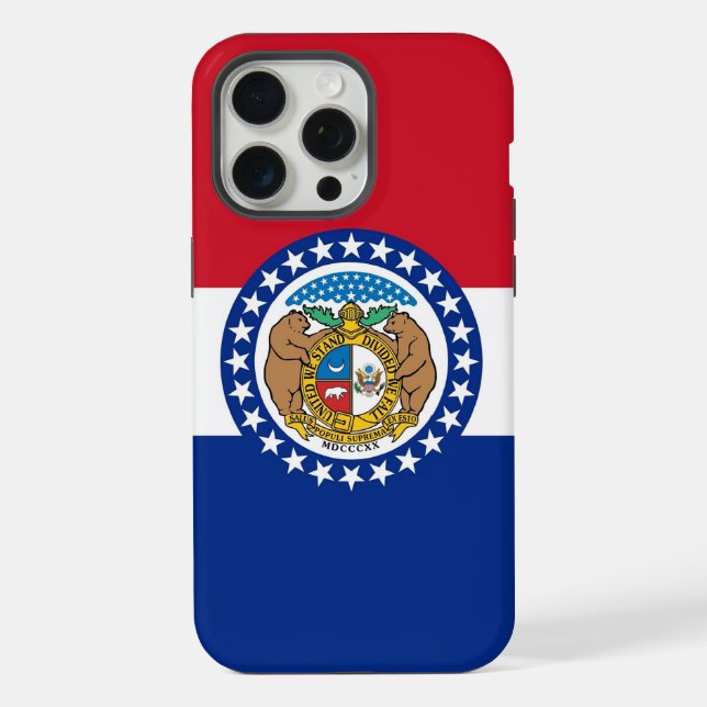 Apple iPhone 15 Pro Max Case, Missouri flag Case (Back)