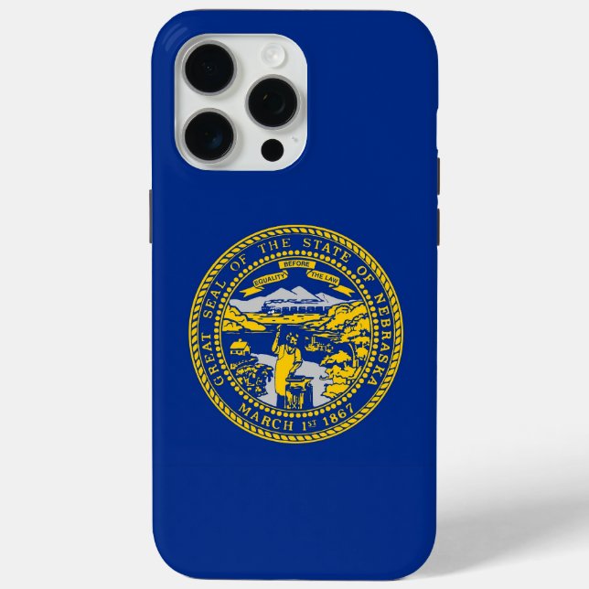 Apple iPhone 15 Pro Max Case, Nebraska flag Case-Mate iPhone Case (Back)