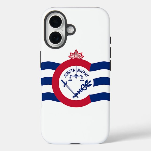 Apple iPhone 16 Case-Mate with Cincinnati flag Case-Mate iPhone Case (Back)