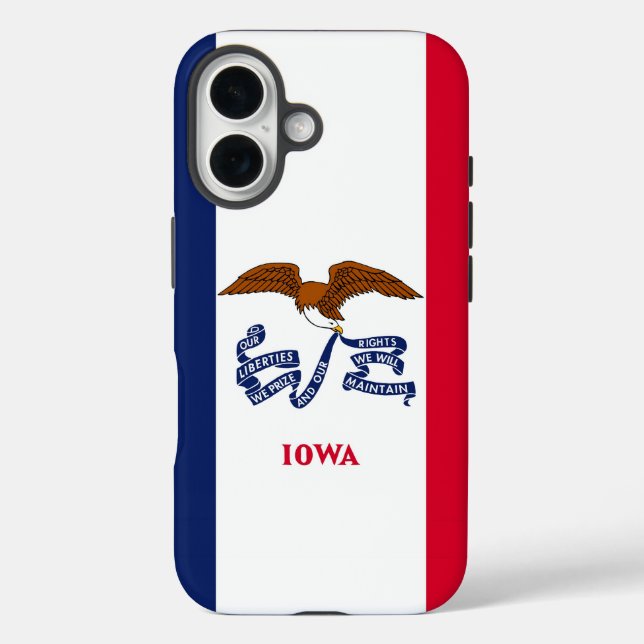 Apple iPhone 16 Case-Mate with Iowa flag Case-Mate iPhone Case (Back)
