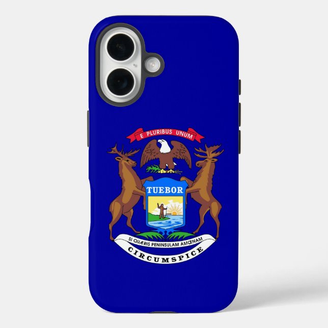 Apple iPhone 16 Case-Mate with Michigan flag Case (Back)