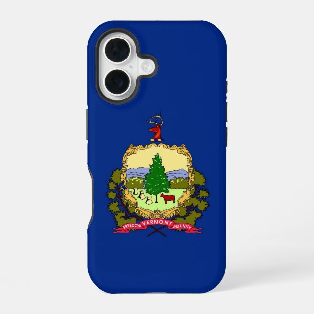 Apple iPhone 16 Case, Vermont State flag Case (Back)