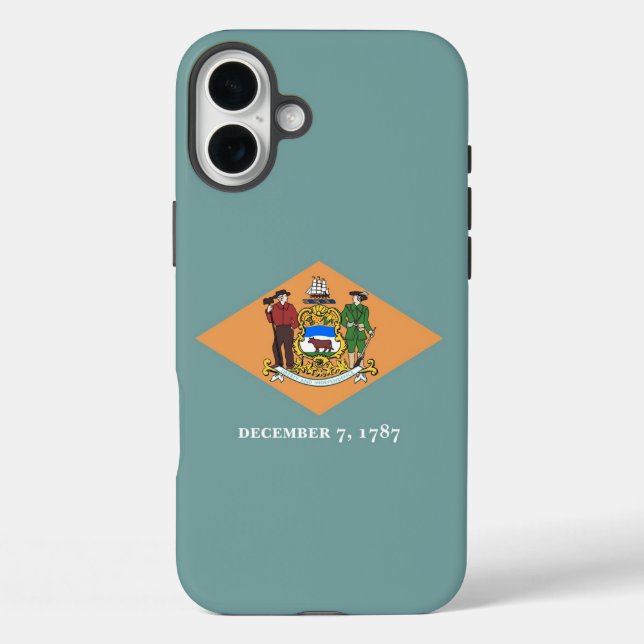 Apple iPhone 16 Plus Case-Mate, Delaware flag Case-Mate iPhone Case (Back)
