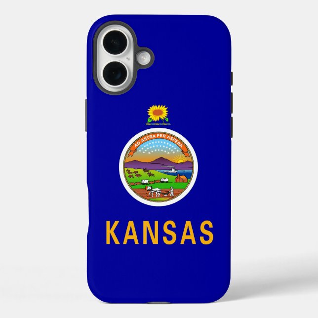 Apple iPhone 16 Plus Case-Mate Kansas flag Case-Mate iPhone Case (Back)