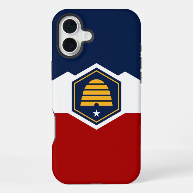 Apple iPhone 16 Plus Case, Utah flag Case (Back)
