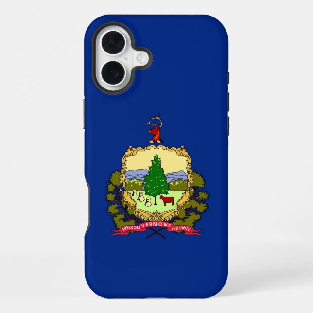 Apple iPhone 16 Plus Case, Vermont flag Case (Back)