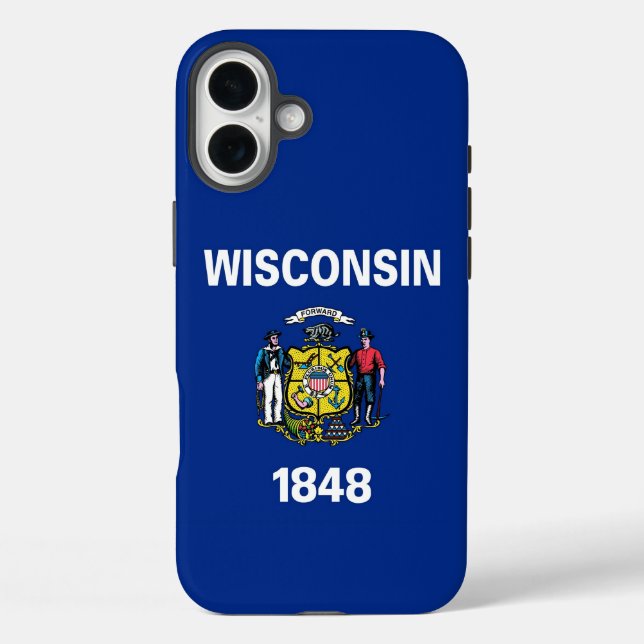 Apple iPhone 16 Plus Case, Wisconsin flag Case-Mate iPhone Case (Back)