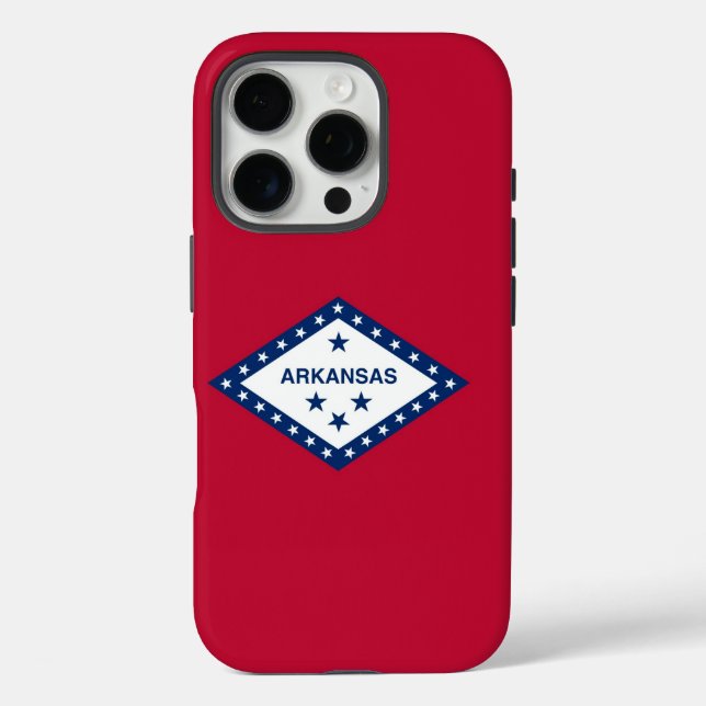 Apple iPhone 16 Pro Case-Mate, Arkansas flag Case-Mate iPhone Case (Back)