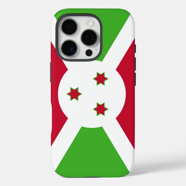 Apple iPhone 16 Pro Case-Mate, Burundi flag Case-Mate iPhone Case (Back)