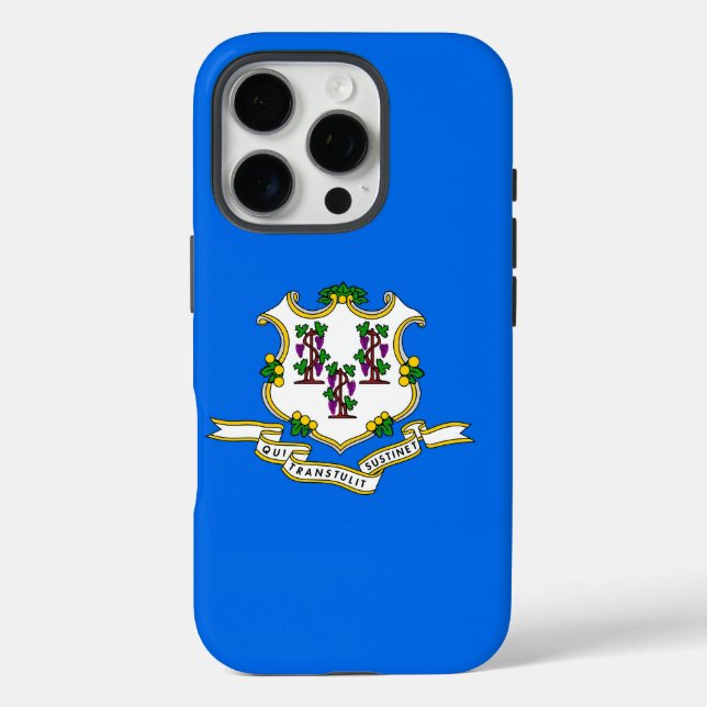 Apple iPhone 16 Pro Case-Mate, Connecticut flag Case-Mate iPhone Case (Back)