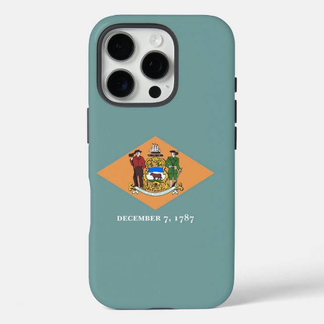 Apple iPhone 16 Pro Case-Mate, Delaware flag Case-Mate iPhone Case (Back)