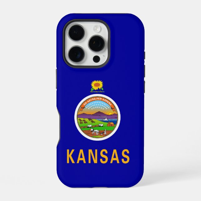 Apple iPhone 16 Pro Case-Mate, Kansas flag Case (Back)