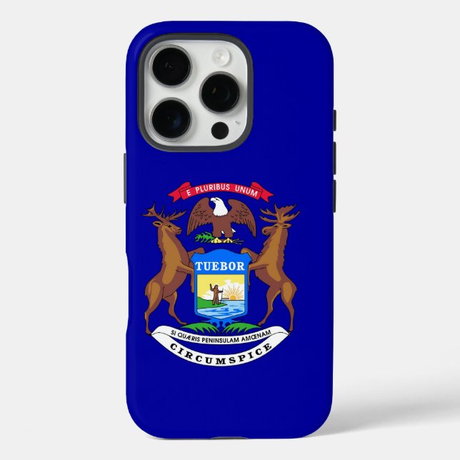 Apple iPhone 16 Pro Case-Mate, Michigan flag Case-Mate iPhone Case (Back)