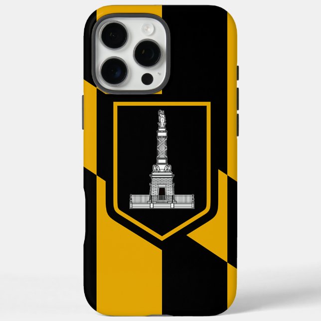 Apple iPhone 16 Pro Max Case, Baltimore flag Case-Mate iPhone Case (Back)