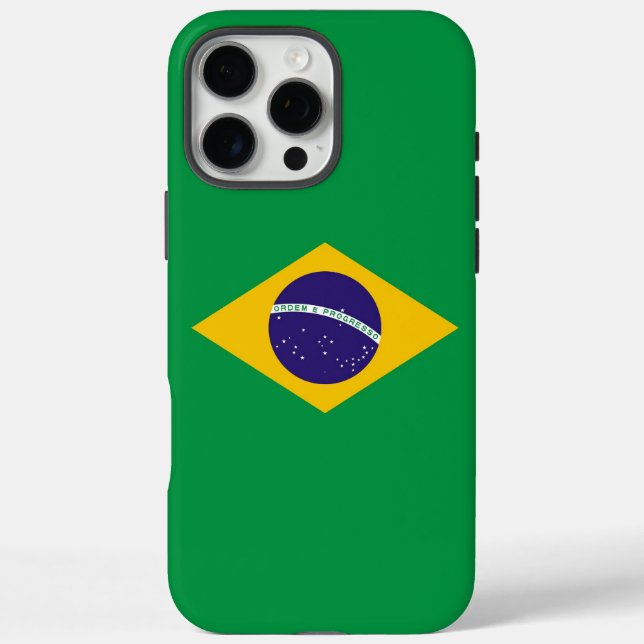 Apple iPhone 16 Pro Max Case, Brazil flag Case-Mate iPhone Case (Back)