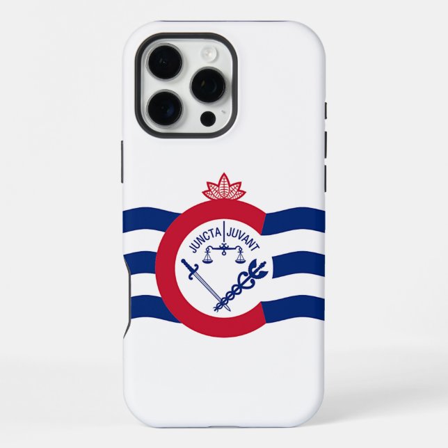 Apple iPhone 16 Pro Max Case, Cincinnati flag Case (Back)