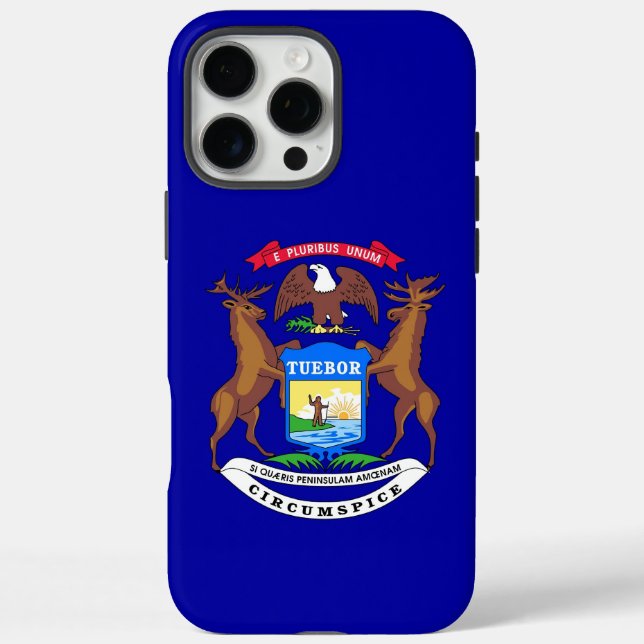 Apple iPhone 16 Pro Max Case, Michigan flag Case-Mate iPhone Case (Back)