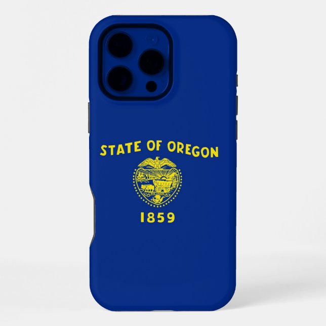 Apple iPhone 16 Pro Max Case, Oregon flag Case (Back)