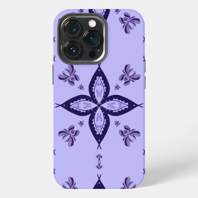 Apple iPhone case with flower design  (Back)
