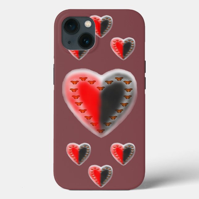 Apple iPhone X, Yin Yang butterfly hearts Case-Mate iPhone Case (Back)