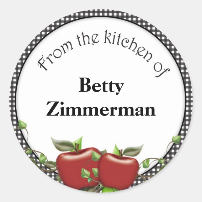 Apple Jar Label Personalised (Front)