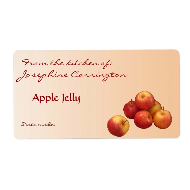 Apple Jelly Canning Labels (Front)